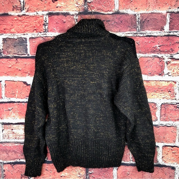 Vintage metallic mix media intarsia knit sweater - Picture 5 of 8